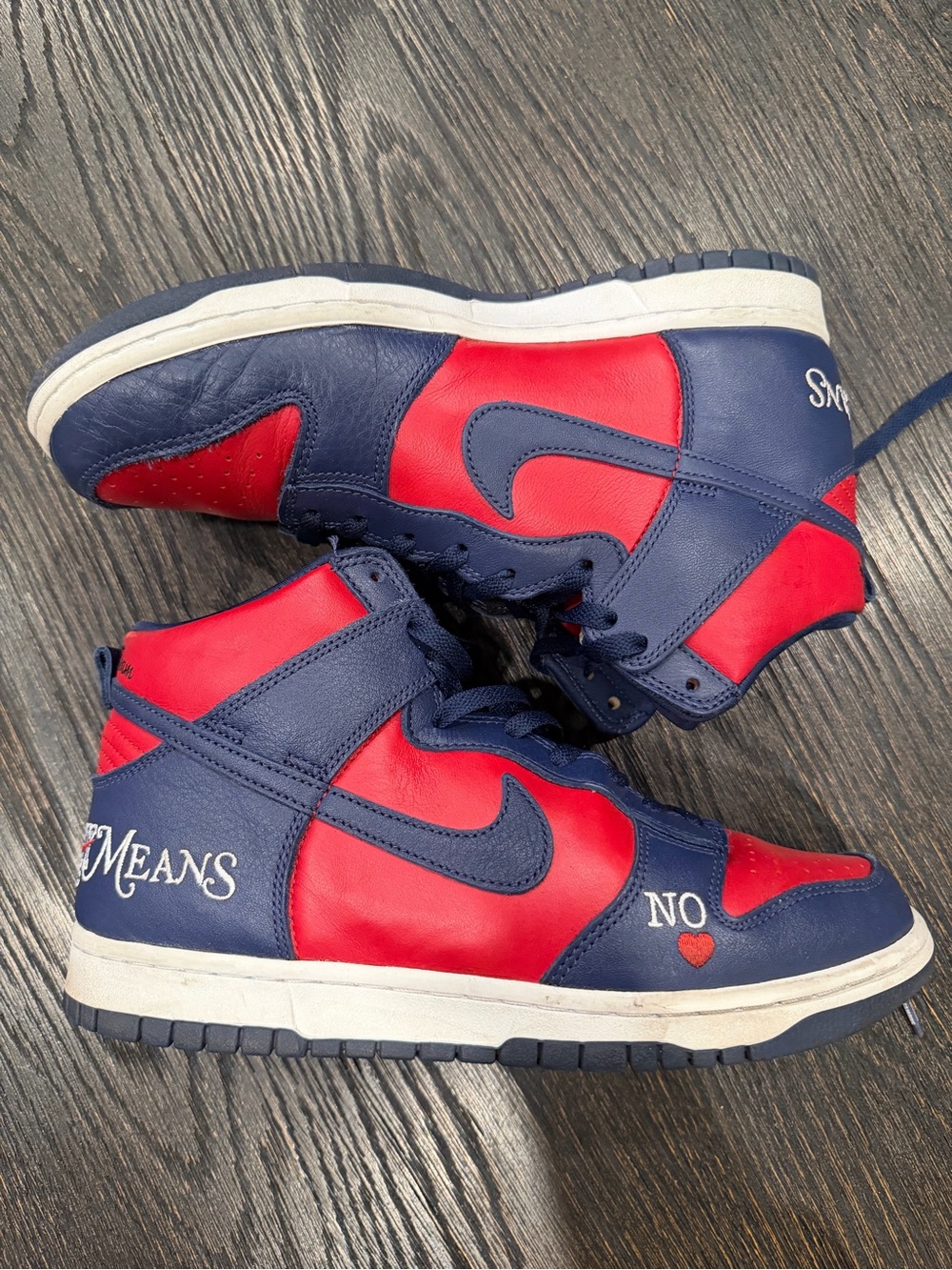 Nike SB Dunk High Supreme By Any Means Navy & Red SS22 Men's Size 8
